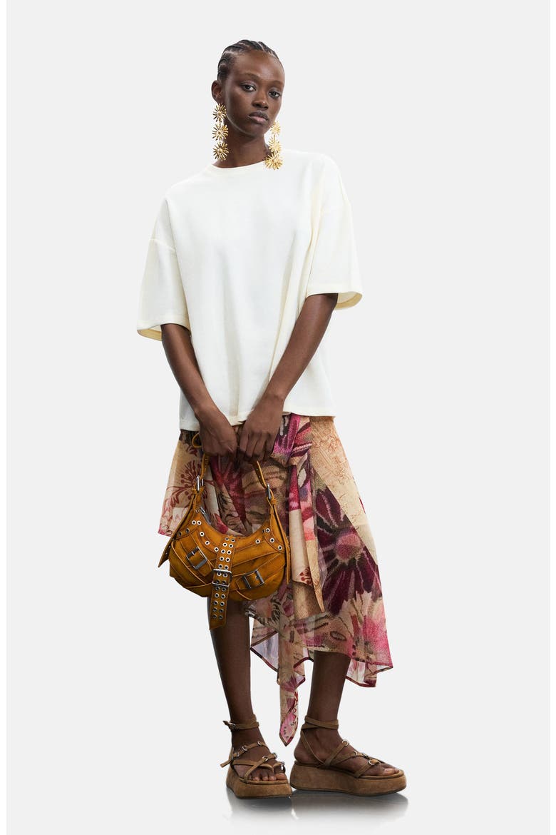 Oversize Cotton Blend T-Shirt, Alternate, color, OFF WHITE