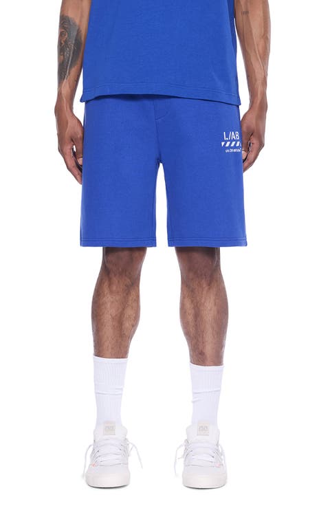 Diagonal Logo Cotton French Terry Sweat Shorts