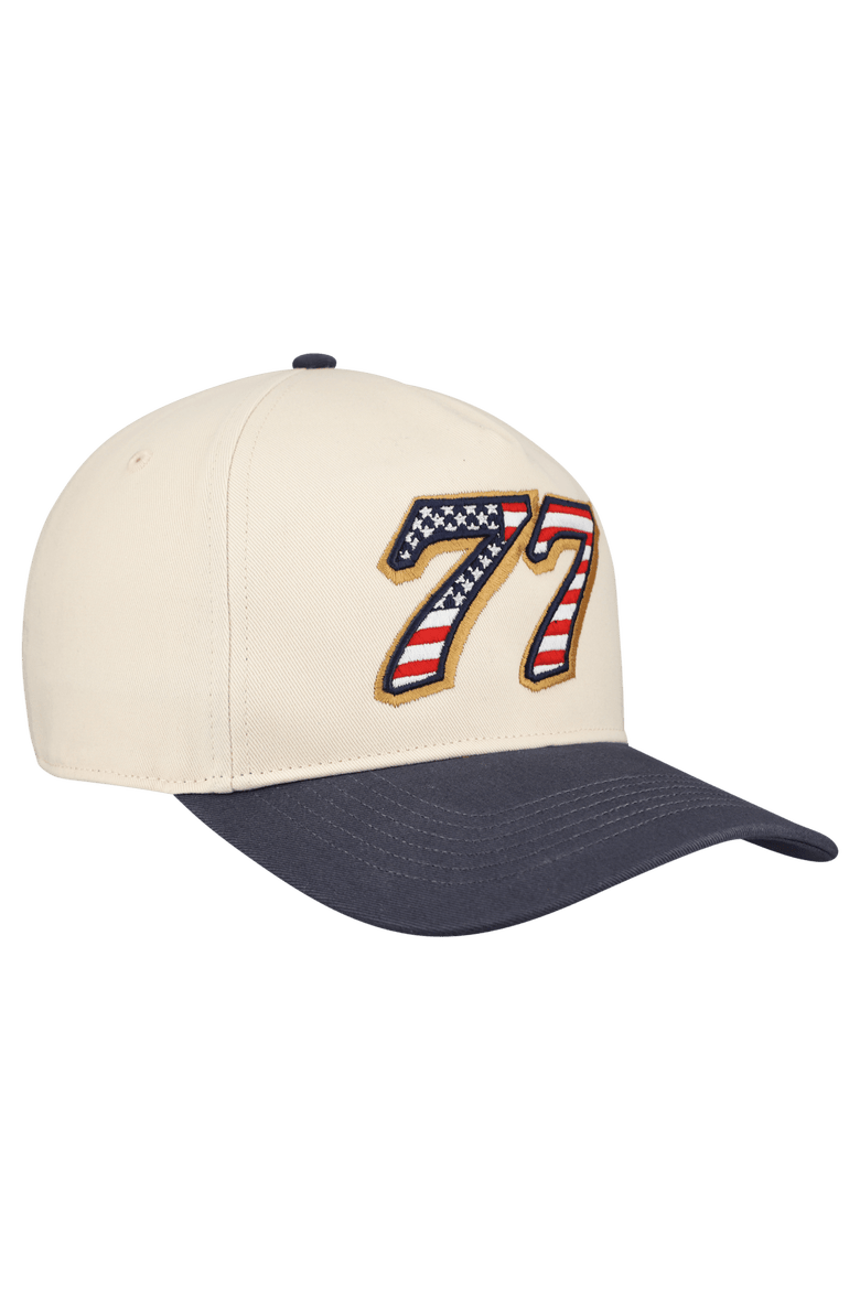 Men's '47 Cream Carson Hocevar Flag Fill Two-Tone Hitch Adjustable Hat, Alternate, color, Cream