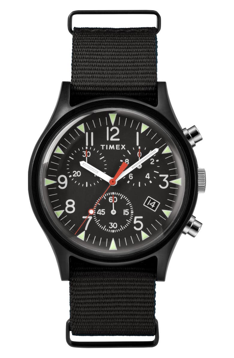 Timex<sup>®</sup> MK1 Chronograph Nylon Strap Watch, 40mm, Main, color, 