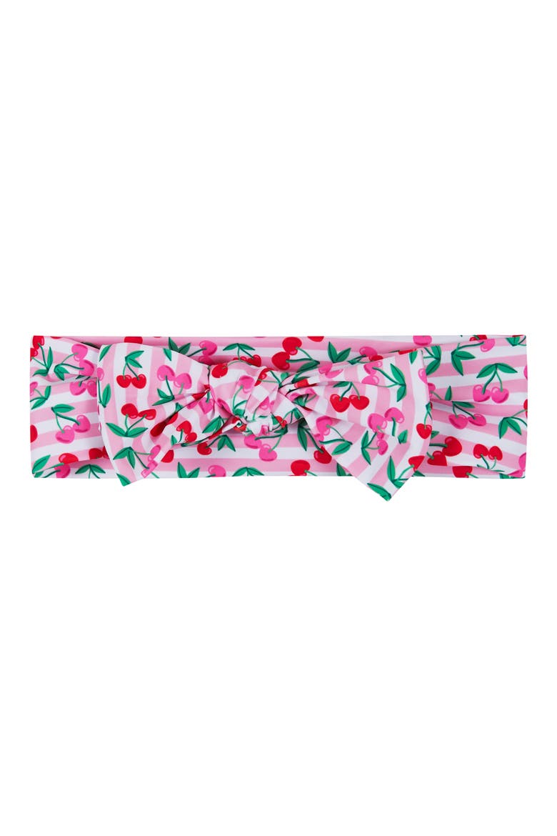 Kids' Floral Ruffle Two-Piece Swimsuit & Headband Set, Alternate, color, PINK CHERRY