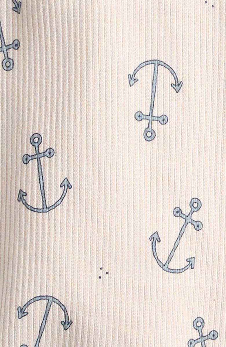 Petit Lem Anchors Rib Organic Cotton Bodysuit, Alternate, color, Beige