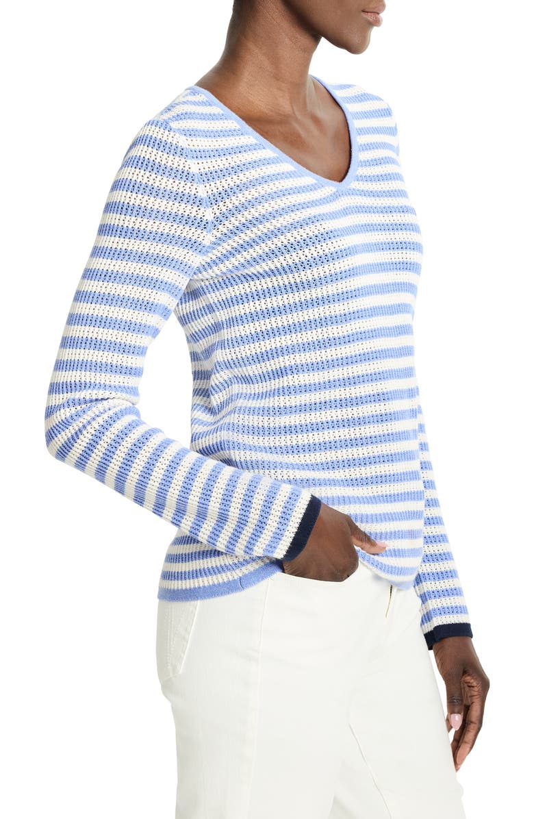 NIC+ZOE Stripe Supersoft Mesh Sweater, Alternate, color, Blue Multi