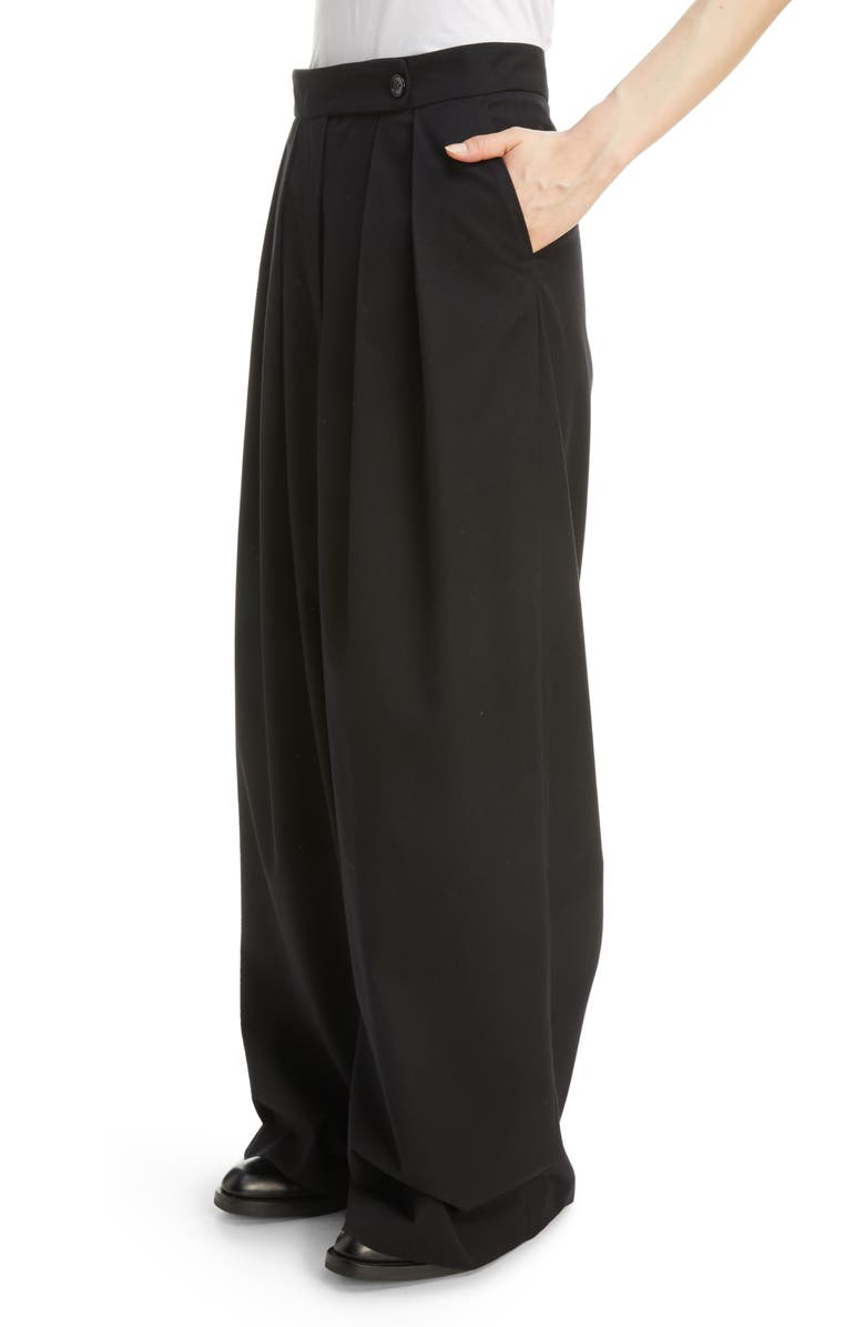 Dries Van Noten Podium Pleated Wide Leg Cotton Pants, Alternate, color,