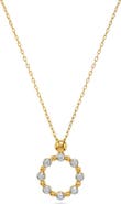 Ancona Fine Jewelry Bezel Set Diamond Beaded Circle Pendant Necklace in 14K Yellow Gold