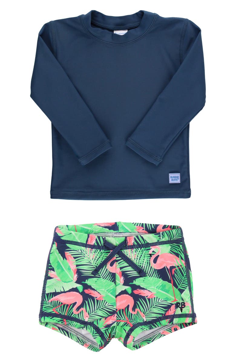 RuggedButts Long Sleeve Two-Piece Rashguard Swimsuit, Main, color, 