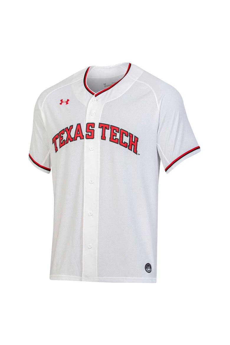 Men's Under Armour White Texas Tech Red Raiders Replica Baseball Jersey, Alternate, color, White