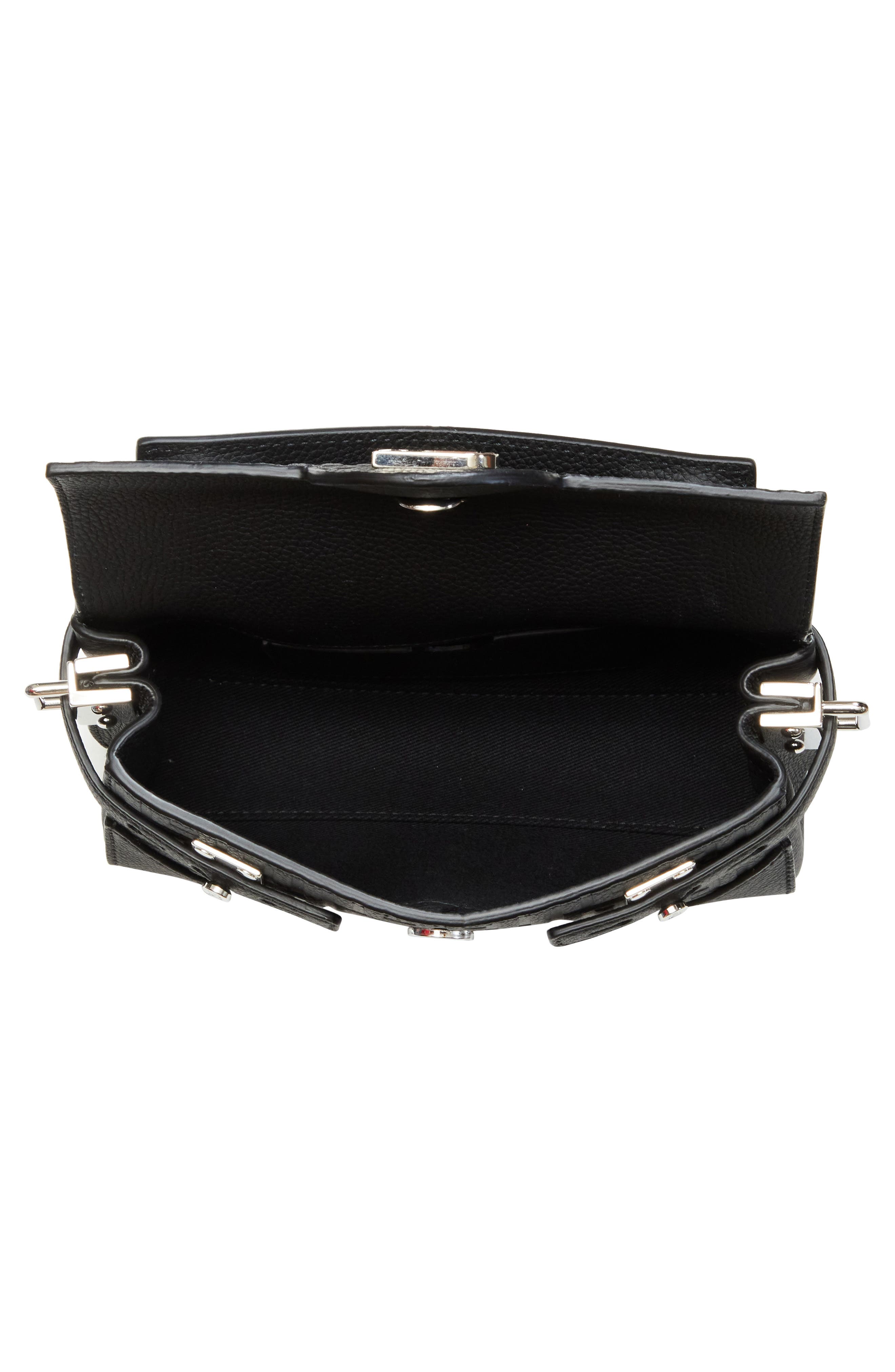 Balmain B-Buzz 19 Monogram Leather Handbag, Alternate, color, 