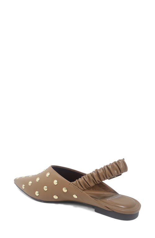 Kenneth Cole Nicola Studded Slingback Mule In Brown Leather