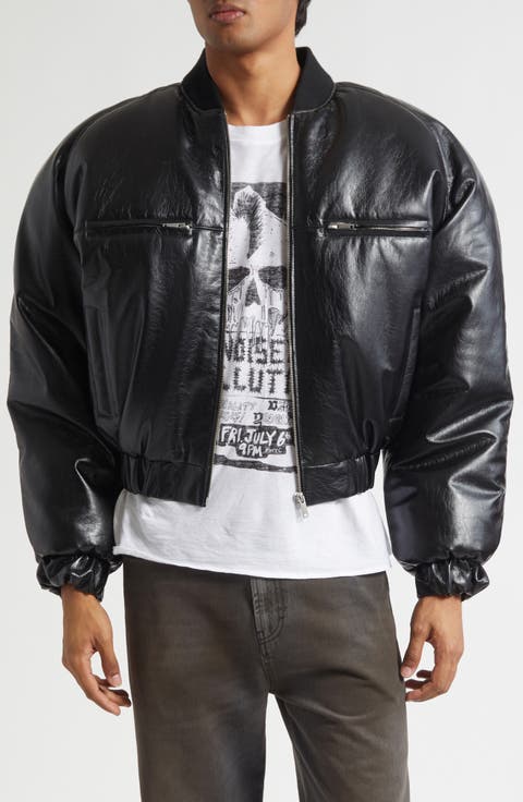 Riot Faux Leather Bomber Jacket