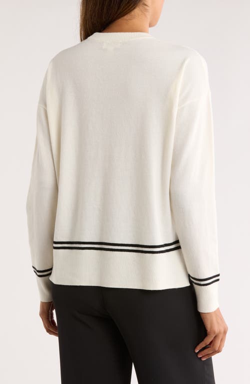Nordstrom Rack Tipped Crewneck Sweater In White