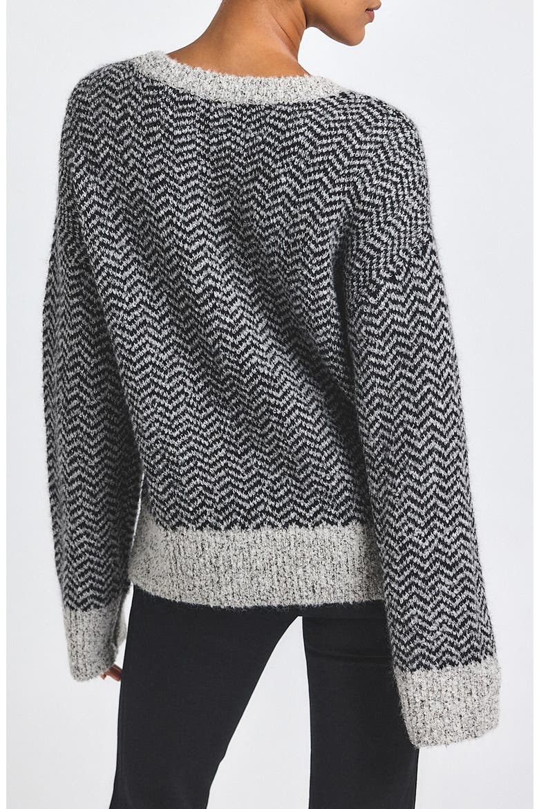 Astrid Chevron Stripe Sweater, Alternate, color, IVORY/ BLACK