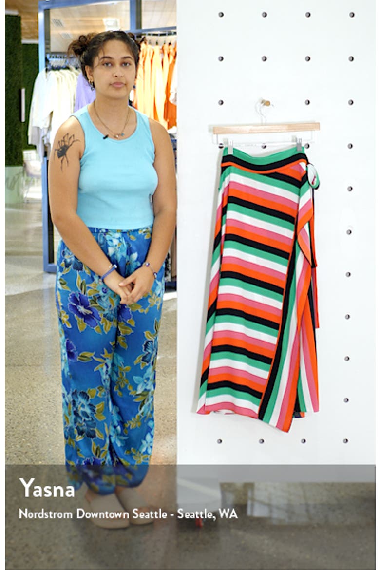 Carson Stripe Wrap Skirt video