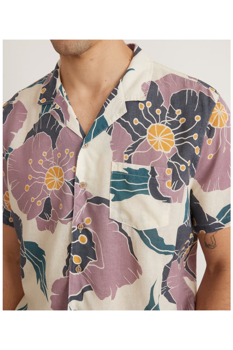 Floral Resort Shirt, Alternate, color, PURPLE LARGE FLORAL PRINT