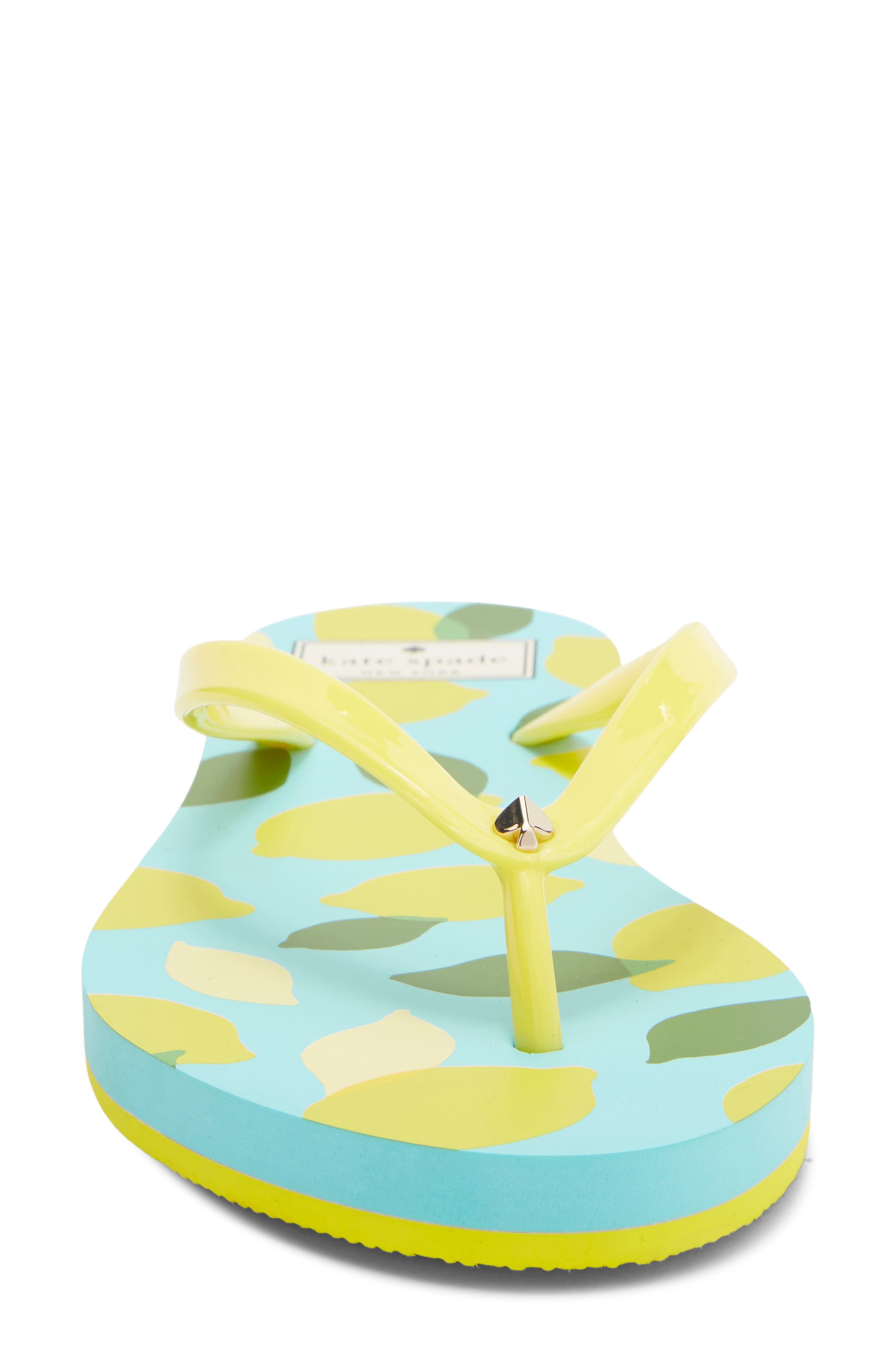 feldon flip flop sandal, Alternate, color, CADMIUM YELLOW/ LEMON PRINT