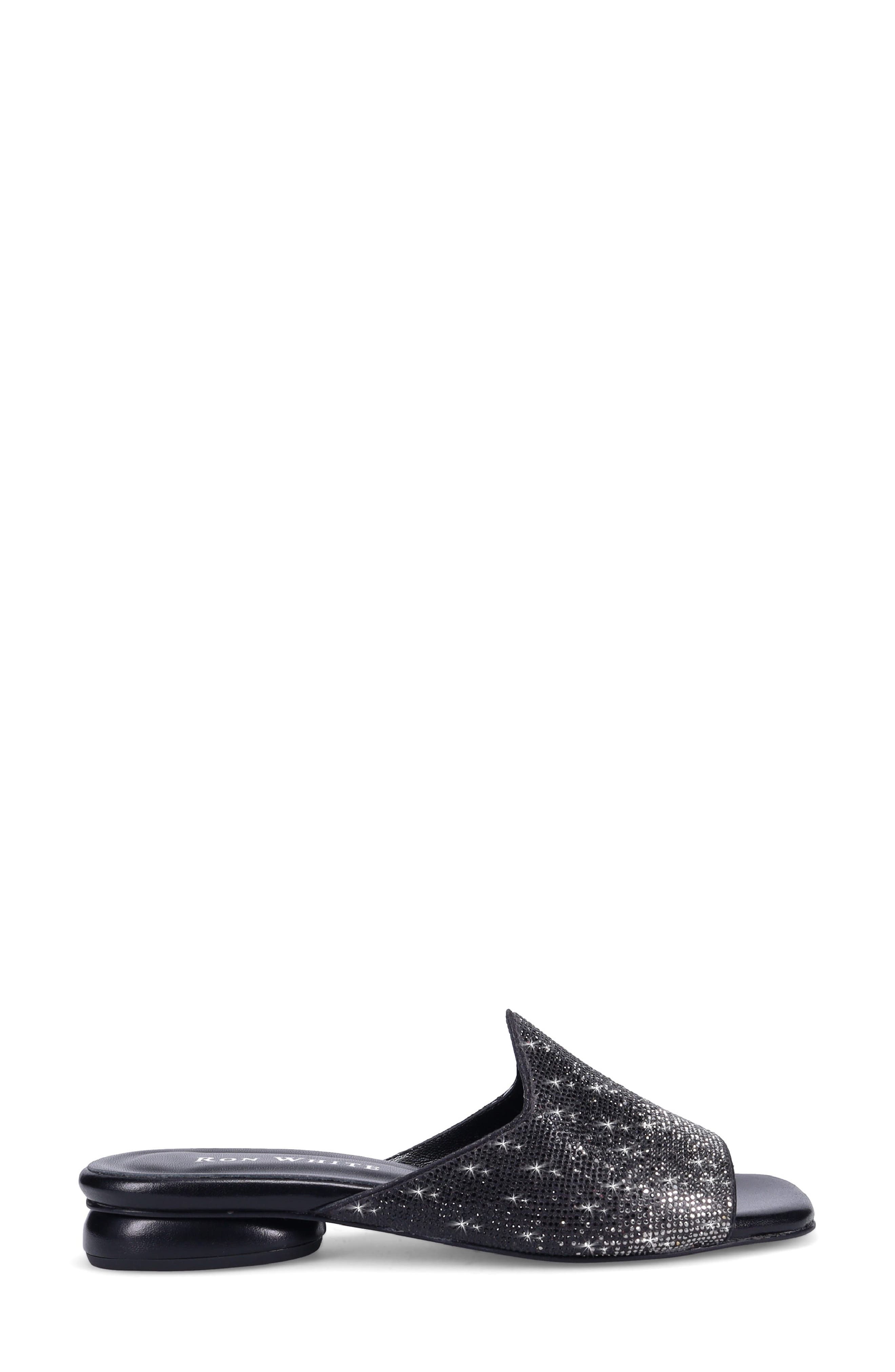 Bonetta Crystal Leather Slide Sandal, Alternate, color, ONYX