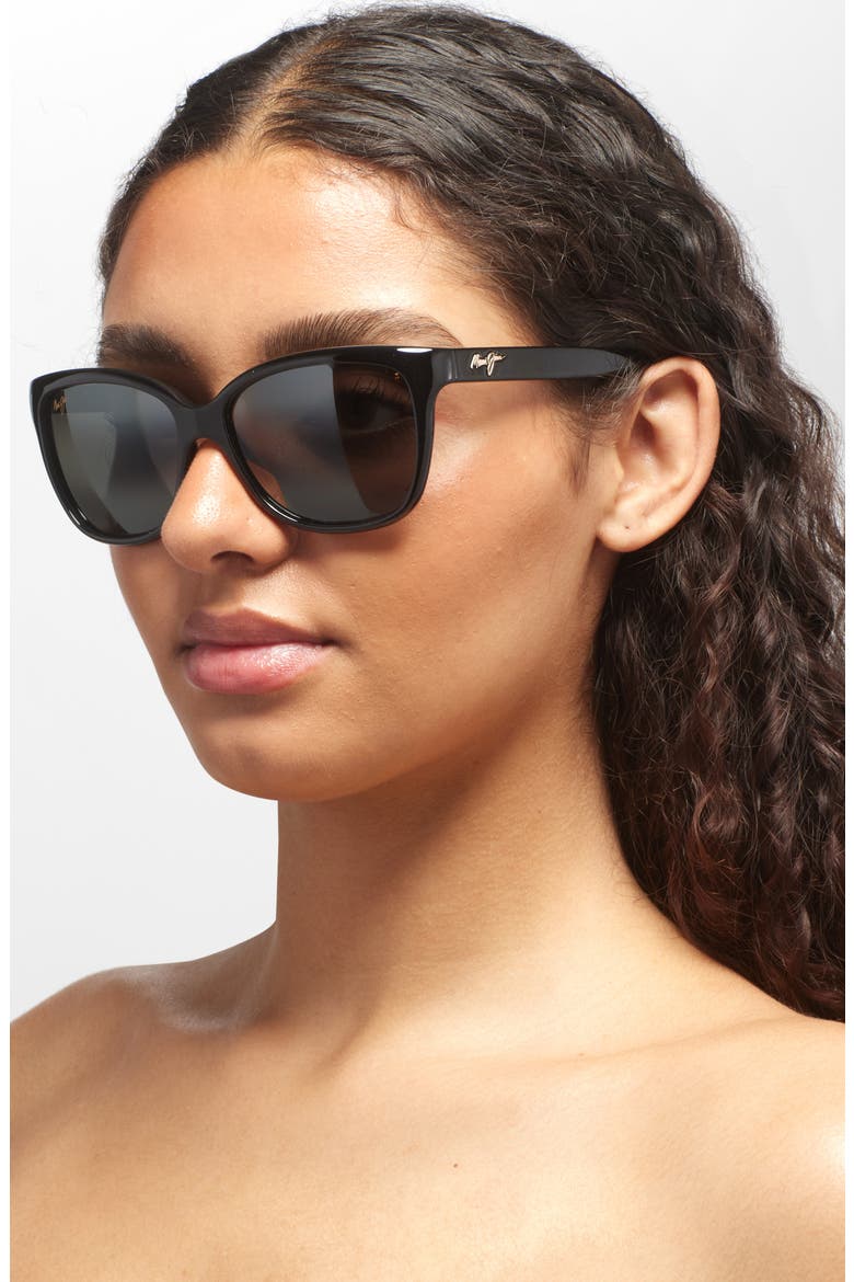 Starfish 56mm PolarizedPlus2® Cat Eye Sunglasses, Alternate, color, BLACK