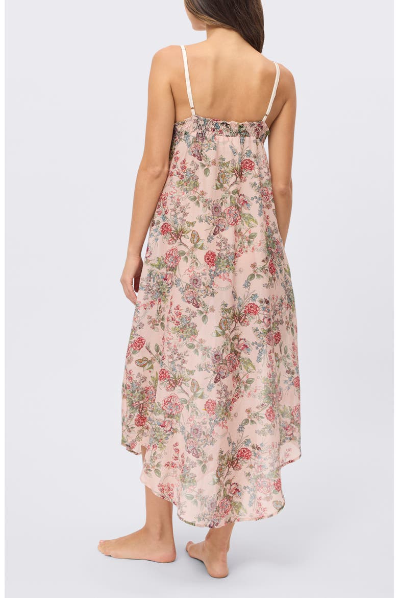 Layla Lace Trim Maxi Nightgown, Alternate, color, PINK