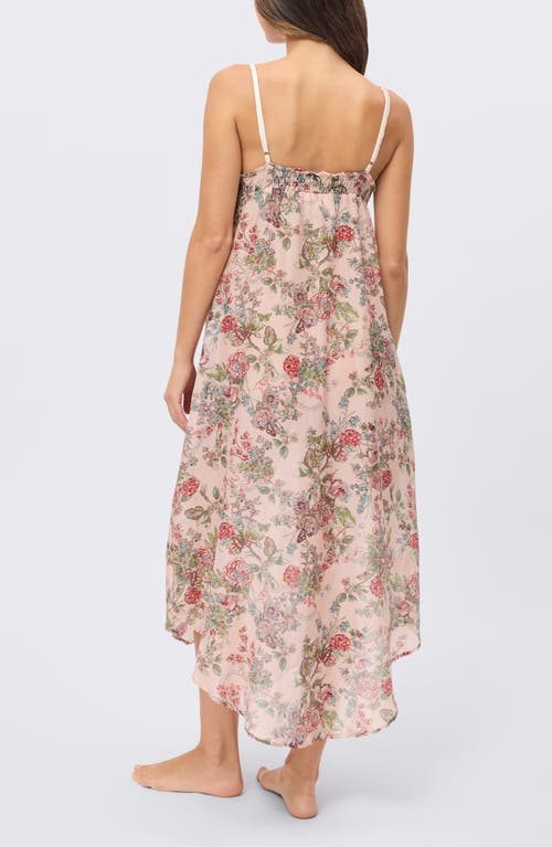 Papinelle Layla Silk Blend Lace Front Maxi Nightie In Pink