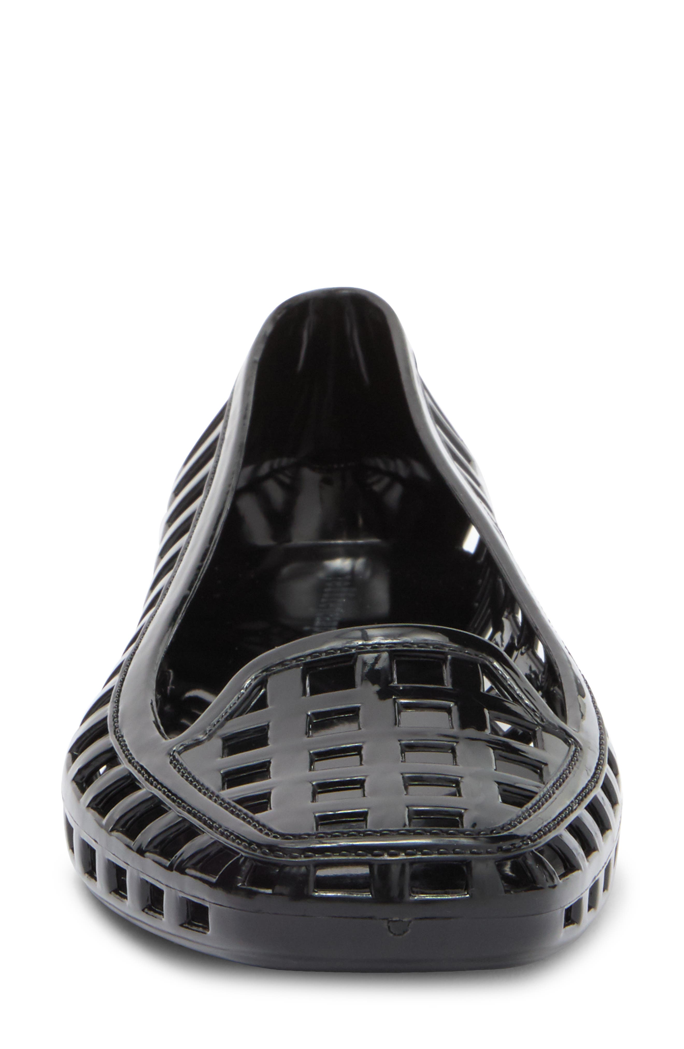 Jeffrey Campbell Sunnie Jelly Loafer Flat, Alternate, color, Black Shiny