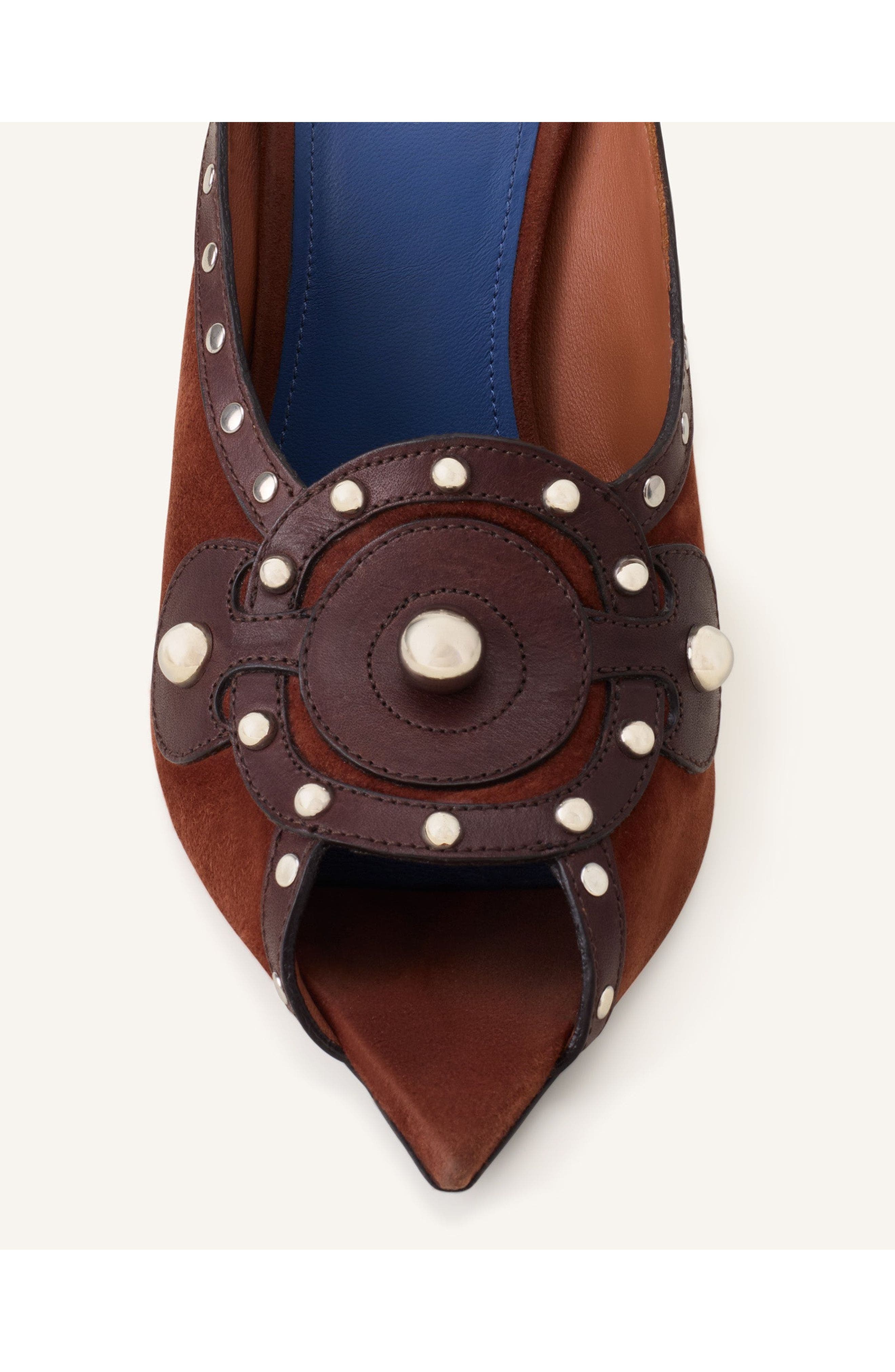 Lanvin Eclipse Arch Heeled Mule, Alternate, color, Chestnut
