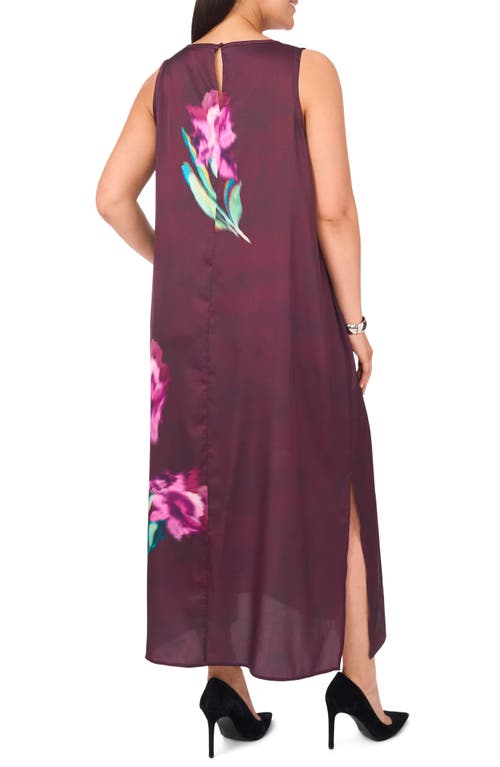 Vince Camuto Floral Print Sleeveless Maxi Dress In Brown