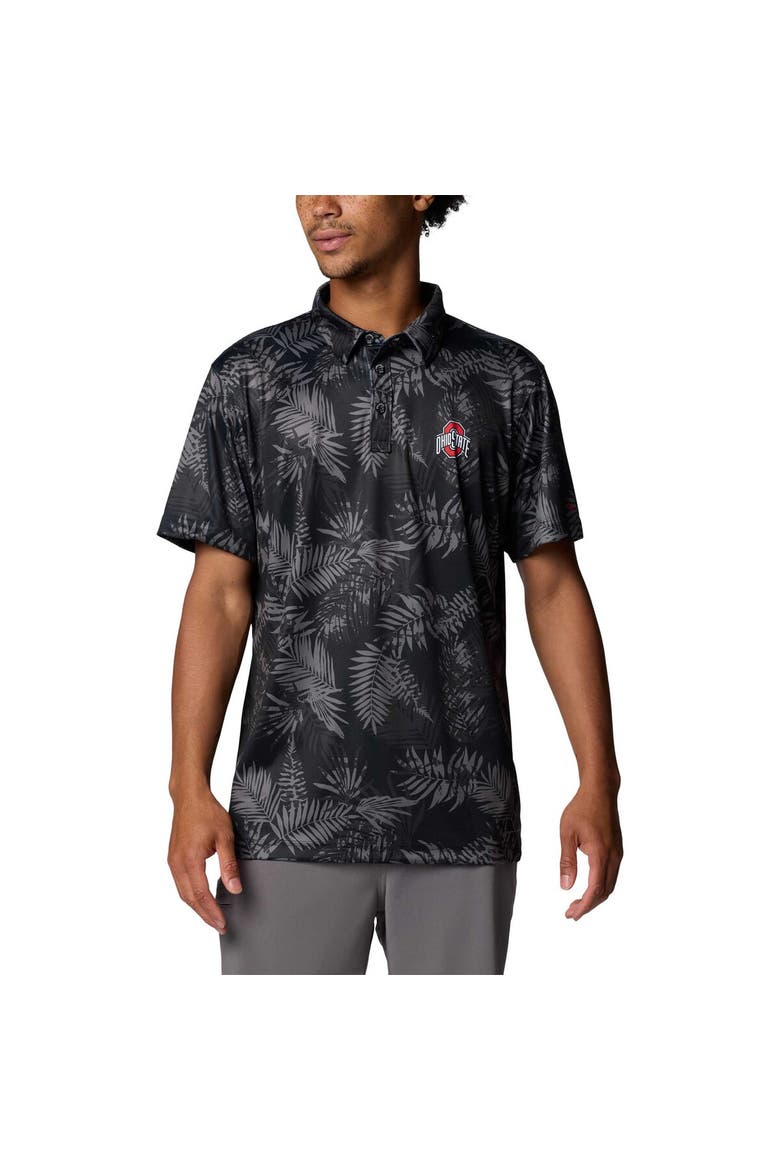 Men's Columbia Black Ohio State Buckeyes PFG Super Terminal Tackle™ Omni-Shade™ Bangalows Polo, Main, color, Black