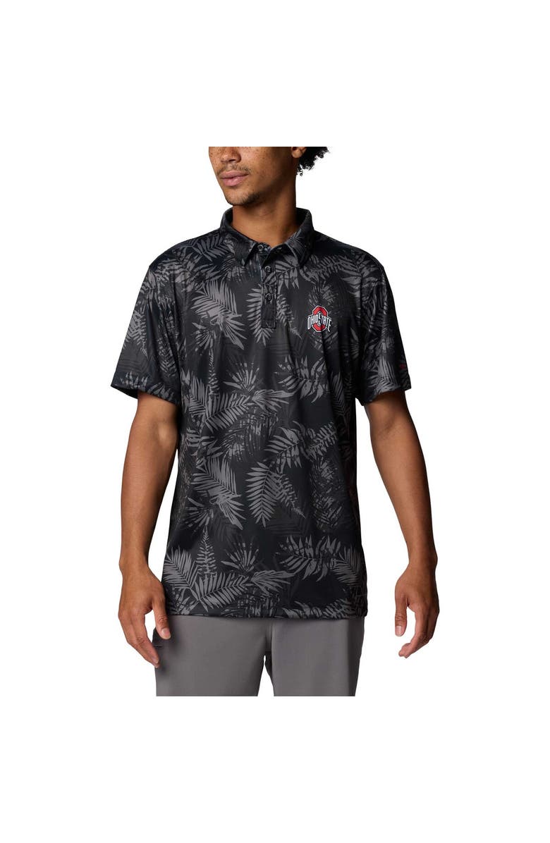 Columbia Men's Columbia Black Ohio State Buckeyes PFG Super Terminal Tackle<sup>™</sup> Omni-Shade<sup>™</sup> Bangalows Polo, Main, color, Black
