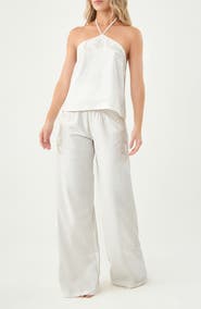 BOAMAR Bandy Halter Cotton Blend Cover-Up Top