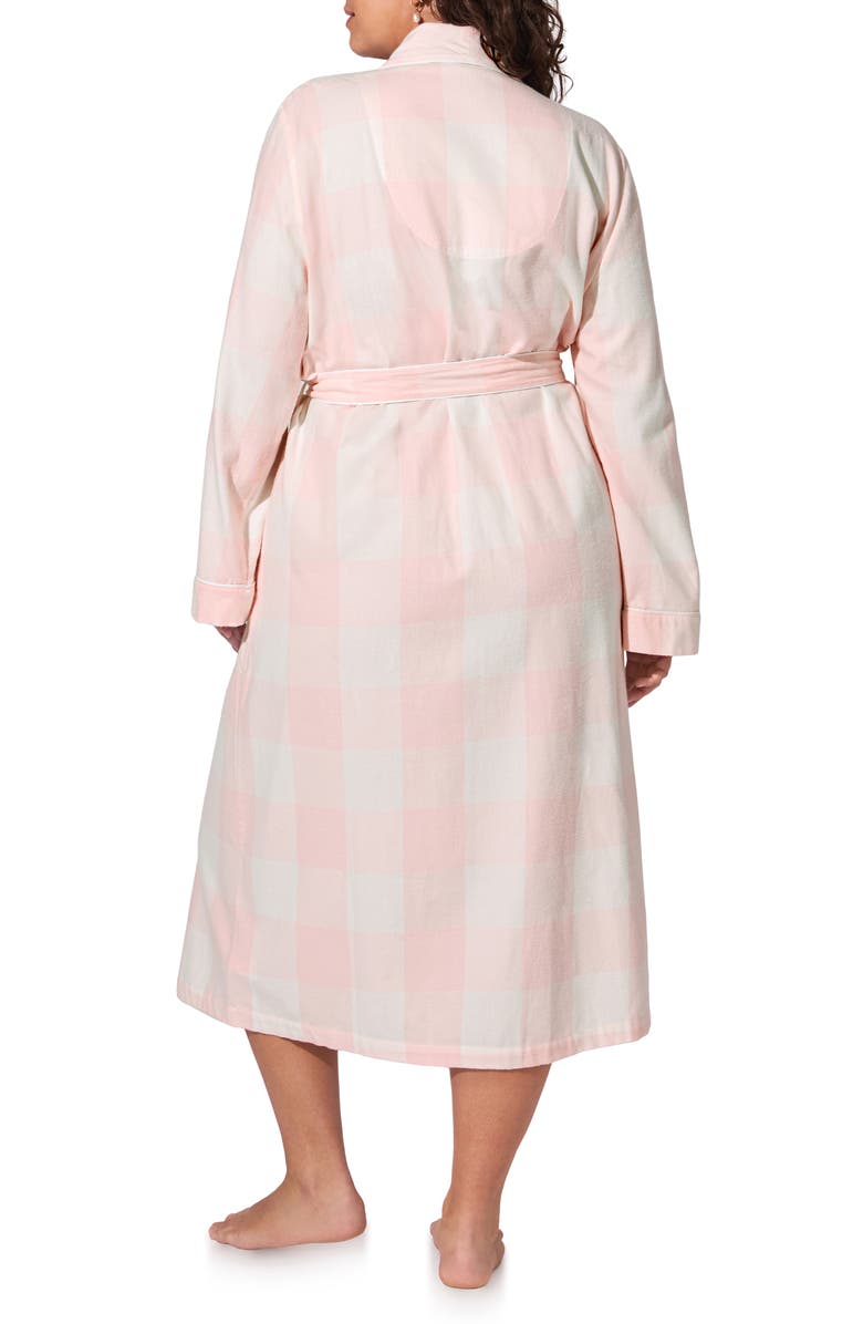 BedHead Pajamas Print Cotton Flannel Robe, Alternate, color, Checking In