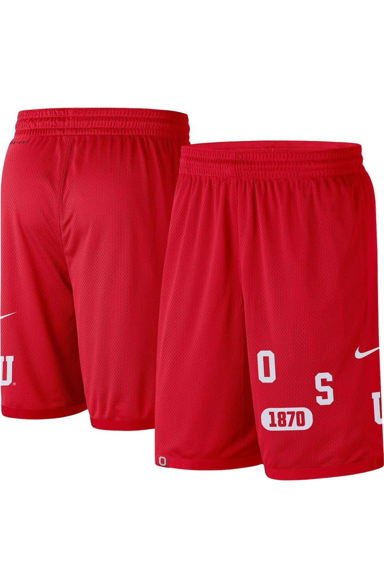 Nike Men's Nike Scarlet Ohio State Buckeyes Wordmark Performance Shorts, Alternate, color, Scarlet