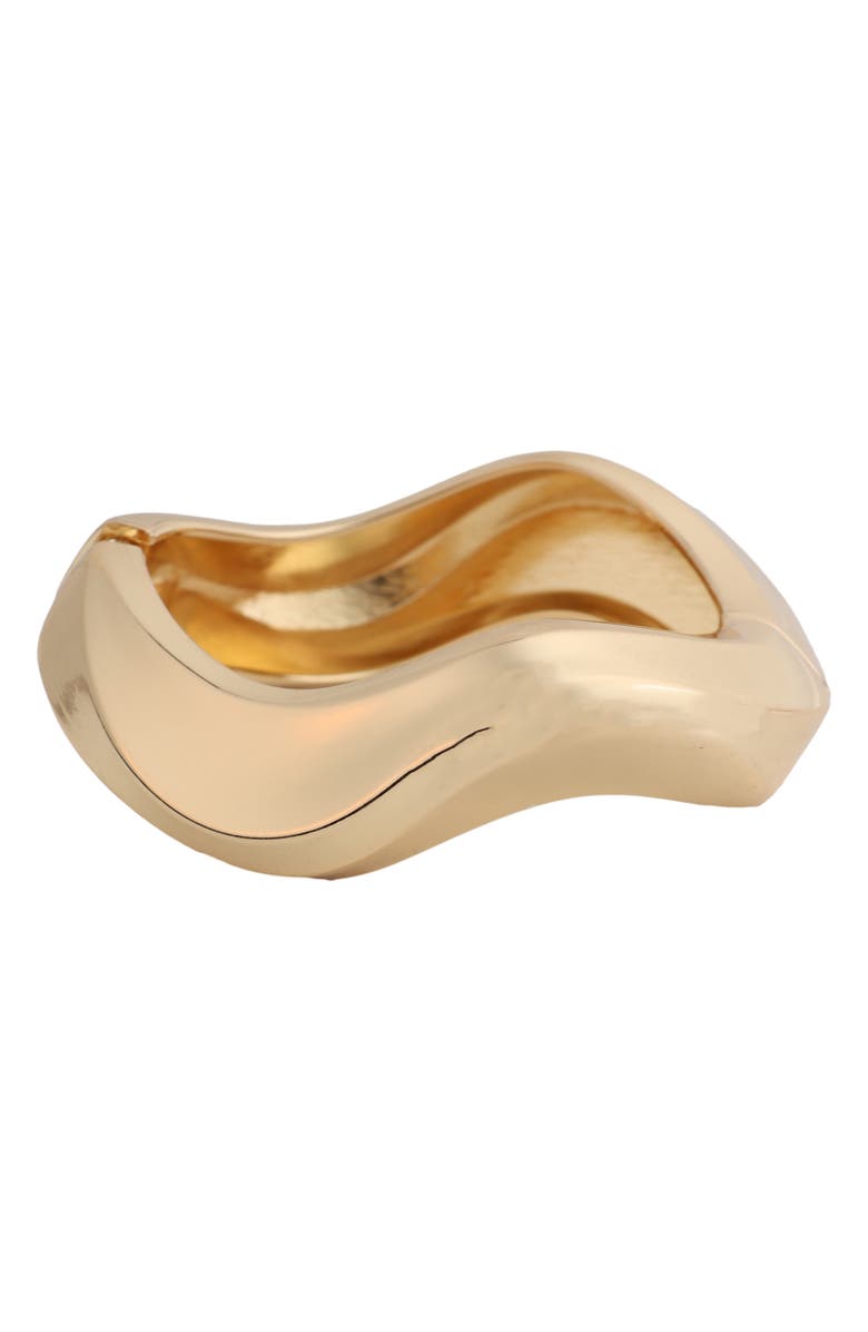 Panacea Wave Hinge Bracelet, Main, color, Gold