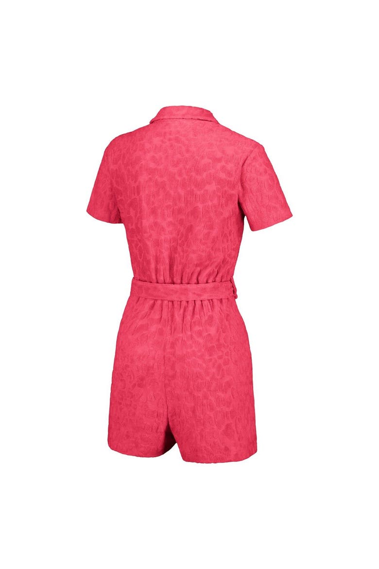 Women's Lusso Pink St. Louis Cardinals Trixie Cheetah Romper, Alternate, color, Red