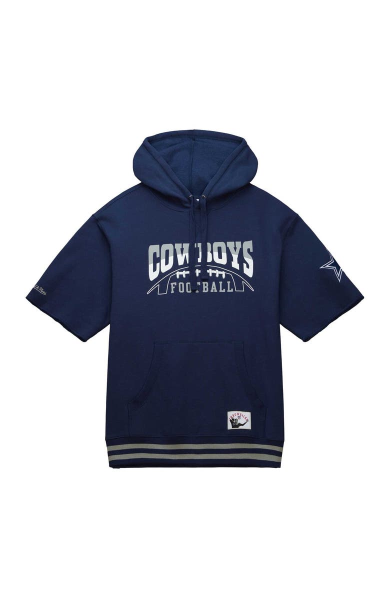 Mitchell & Ness Men's Mitchell & Ness Navy Dallas Cowboys Pre-Game Short Sleeve Pullover Hoodie, Alternate, color, Navy
