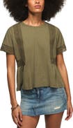 Lucky Brand Lace Trim Peplum T-Shirt