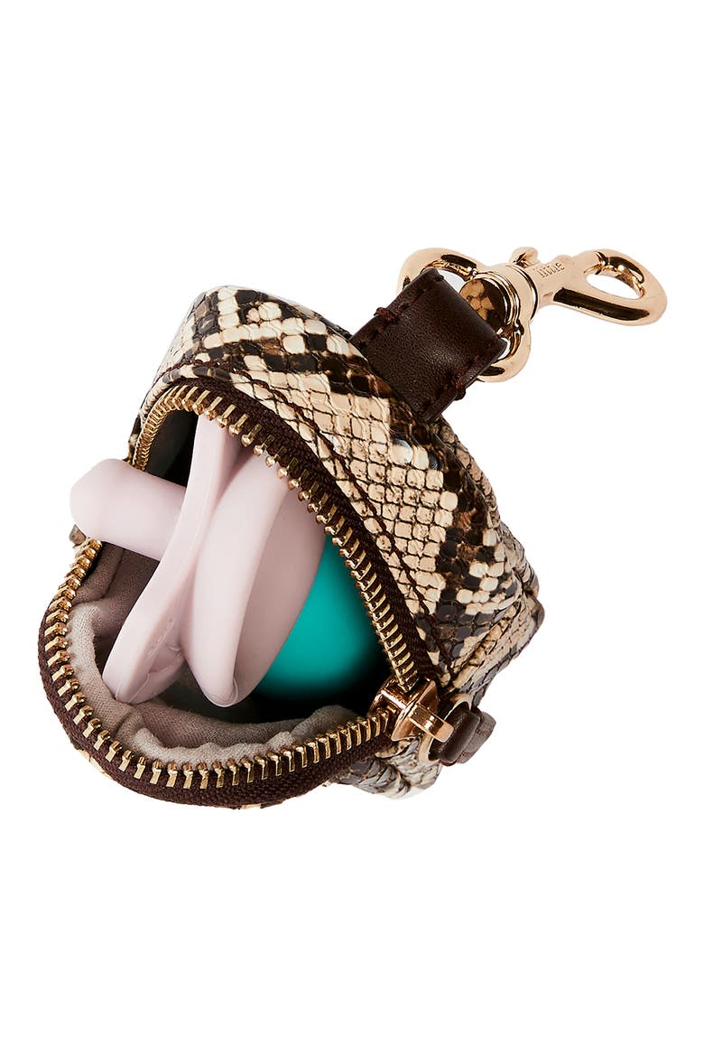 Charm Pacifier Pouch, Alternate, color, TAN