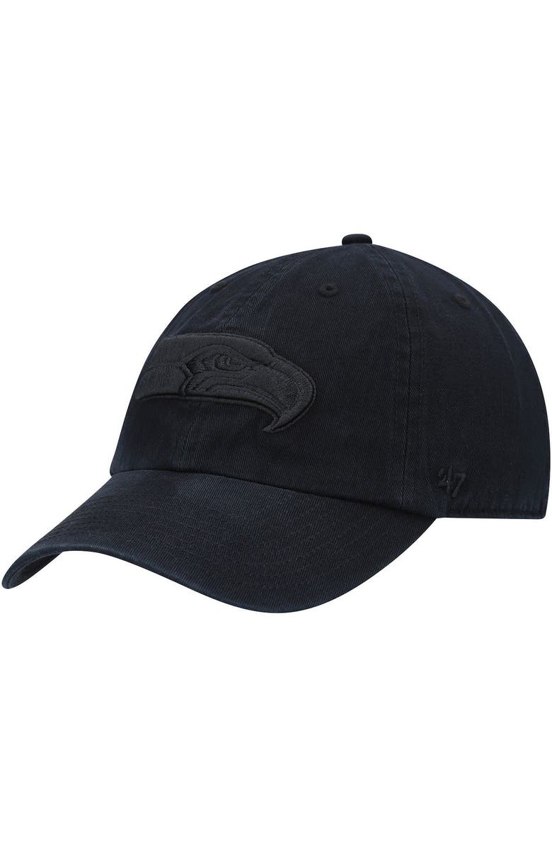 '47 Men's '47 Black Seattle Seahawks Team Tonal Clean Up Adjustable Hat, Main, color,