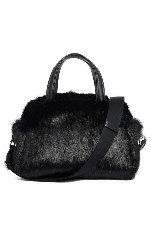 Kate Spade New York Puffed Faux Fur Satchel In Black