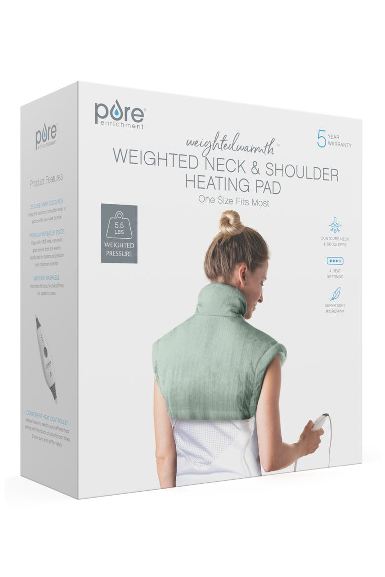 Weighted Warmth Neck & Shoulders Heating Wrap, Alternate, color, JADE