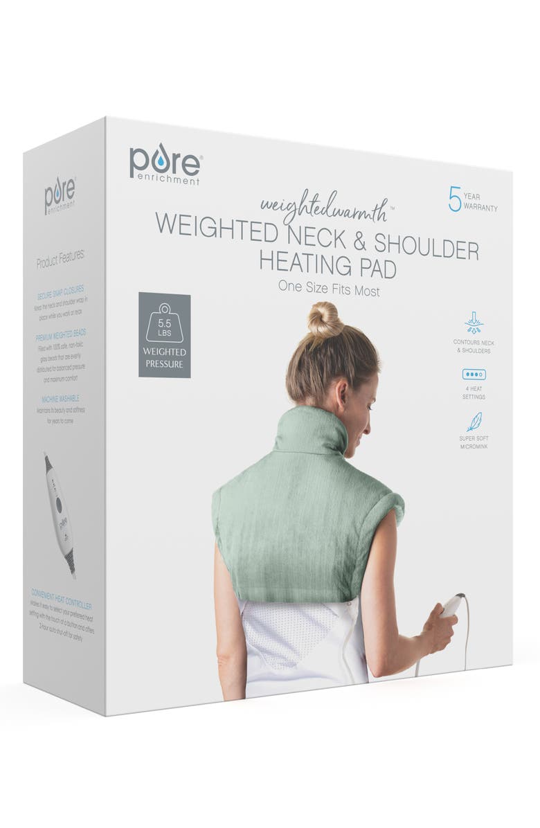 PURE ENRICHMENT Weighted Warmth Neck & Shoulders Heating Wrap, Alternate, color, Jade
