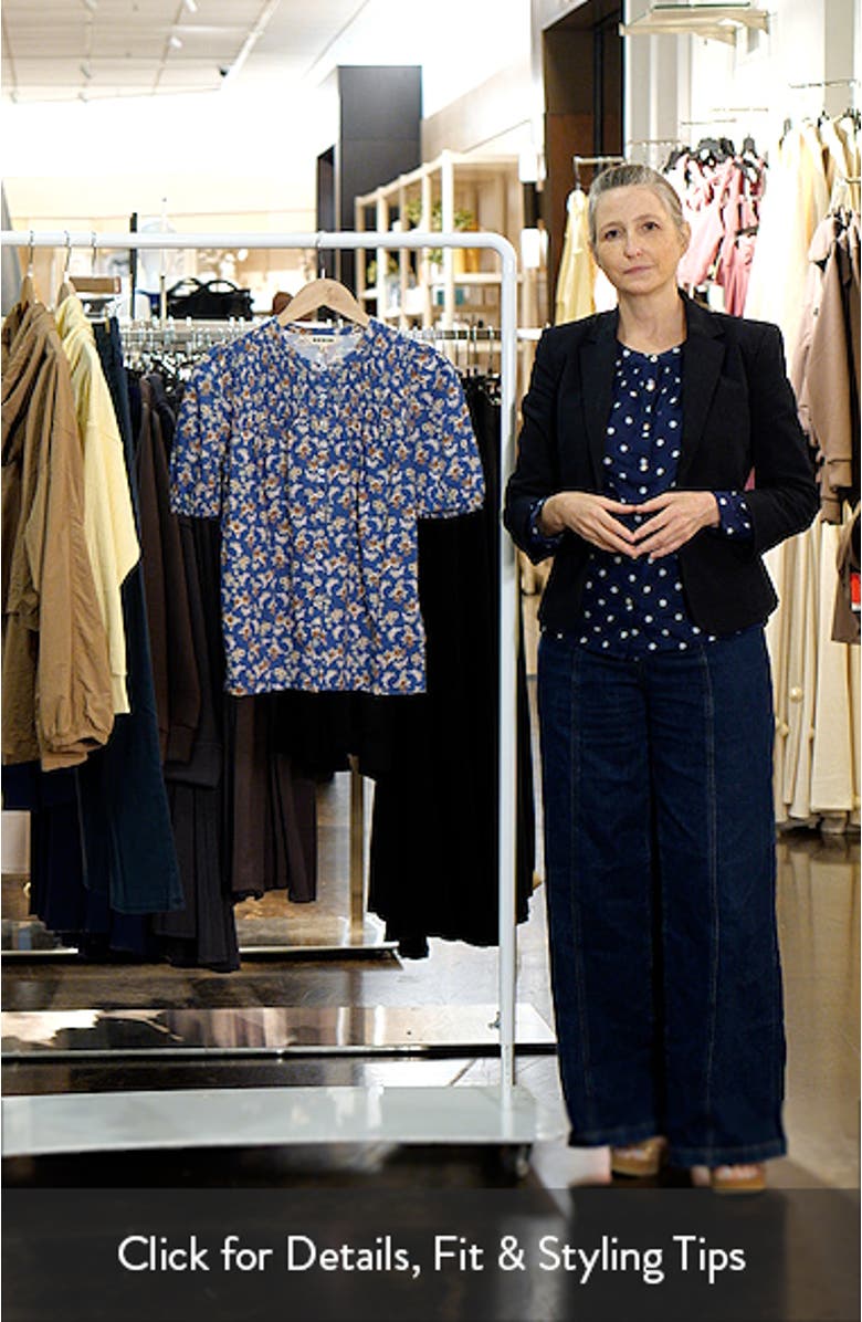 Mya Floral Smock Button-Up Shirt, sales video thumbnail