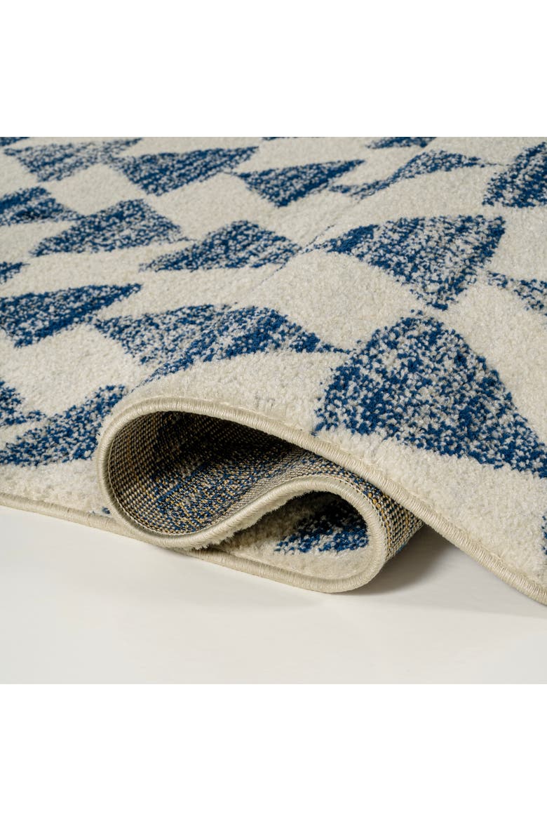 Aisha Moroccan Triangle Geometric Area Rug, Alternate, color, Cream/Navy