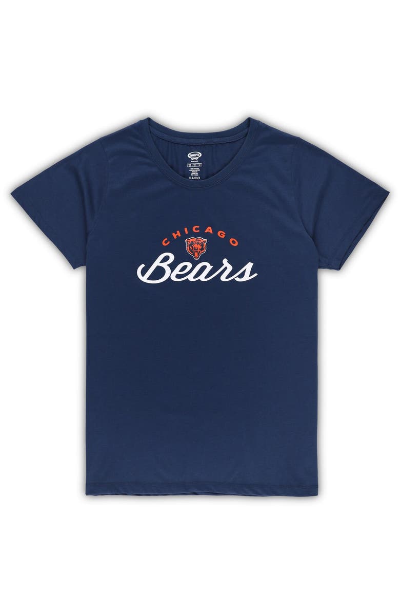 CONCEPTS SPORT Women's Concepts Sport Navy Chicago Bears Plus Size Badge T-Shirt & Flannel Pants Sleep Set, Alternate, color, Navy