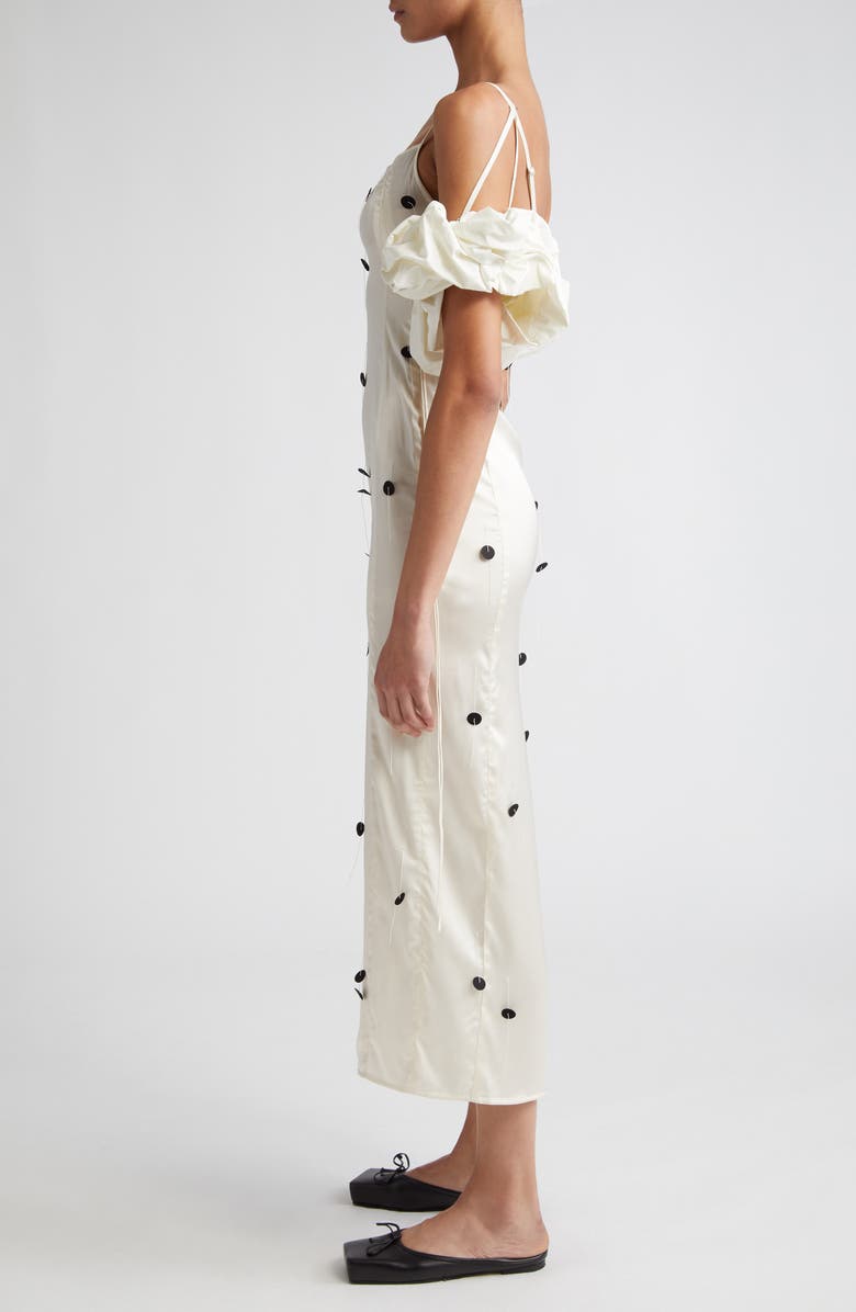 Jacquemus Le Robe Chouchou Embroidered Polka Dot Dress with Detachable Sleeves, Alternate, color,
