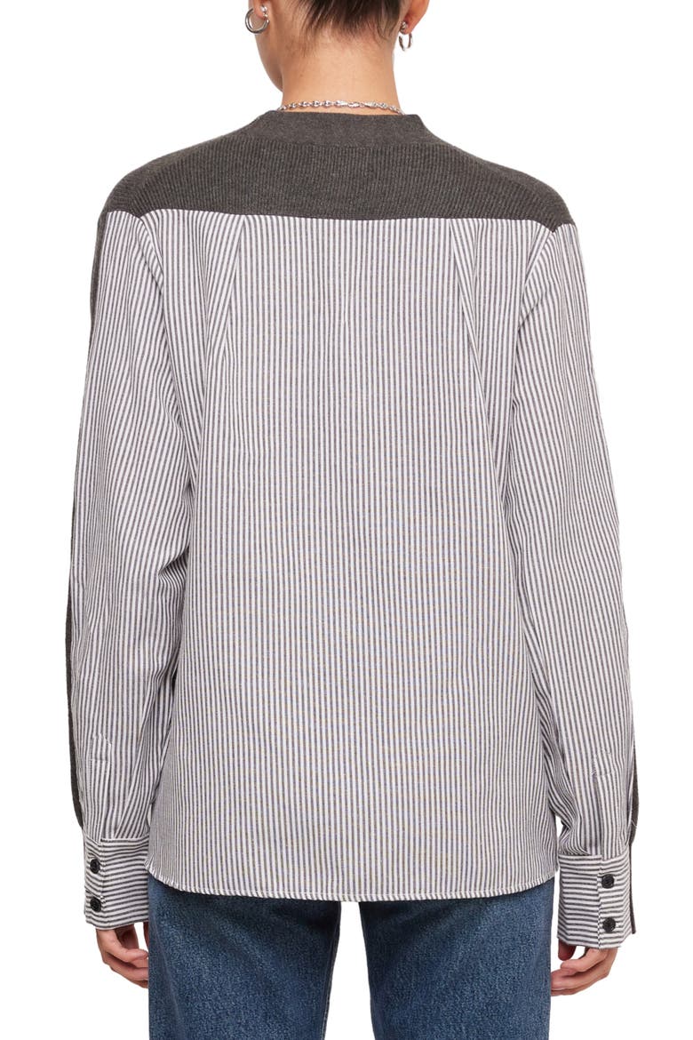 Celine Mixed Media Cardigan, Alternate, color, CHARCOAL