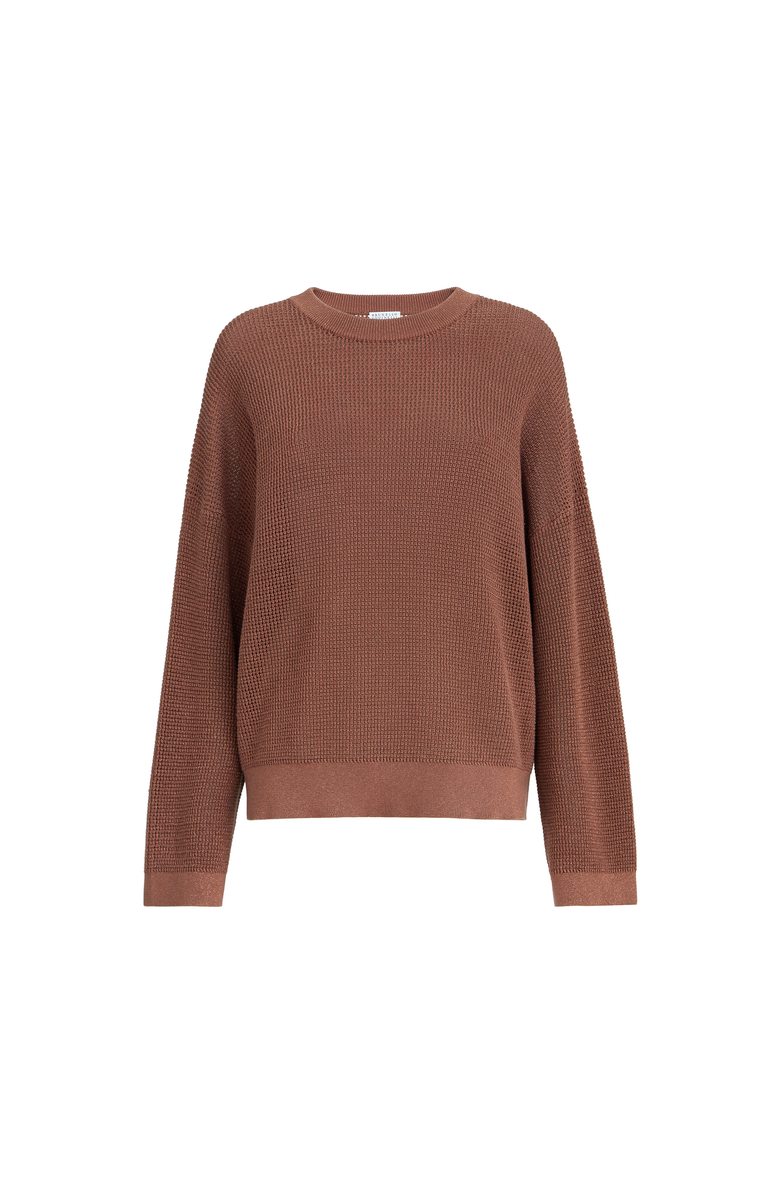 Brunello Cucinelli Sparkling net sweater, Alternate, color, Red