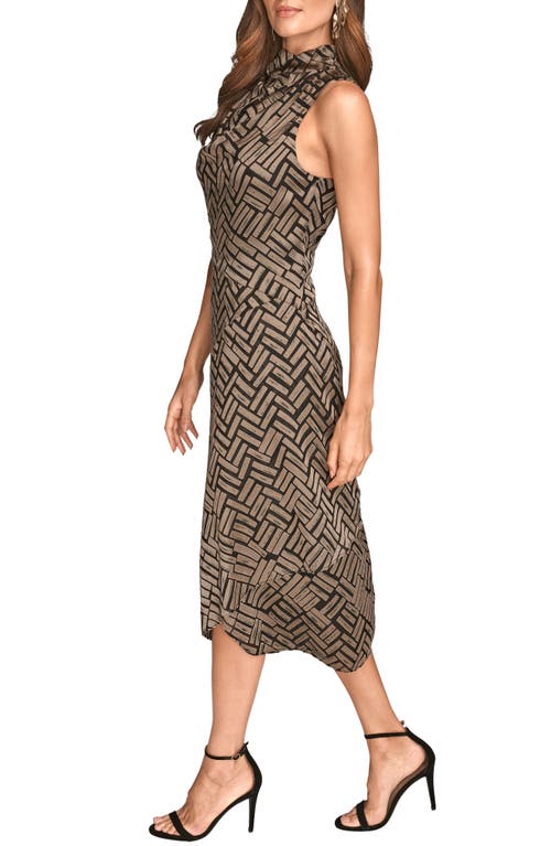 Donna Karan New York Sleeveless Burnout Midi Dress In Brown