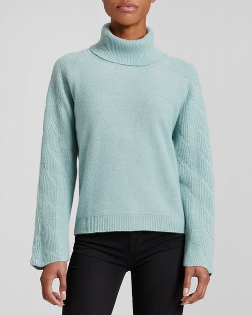 Santorelli Dana Raglan-sleeve Turtleneck Sweater In Sage