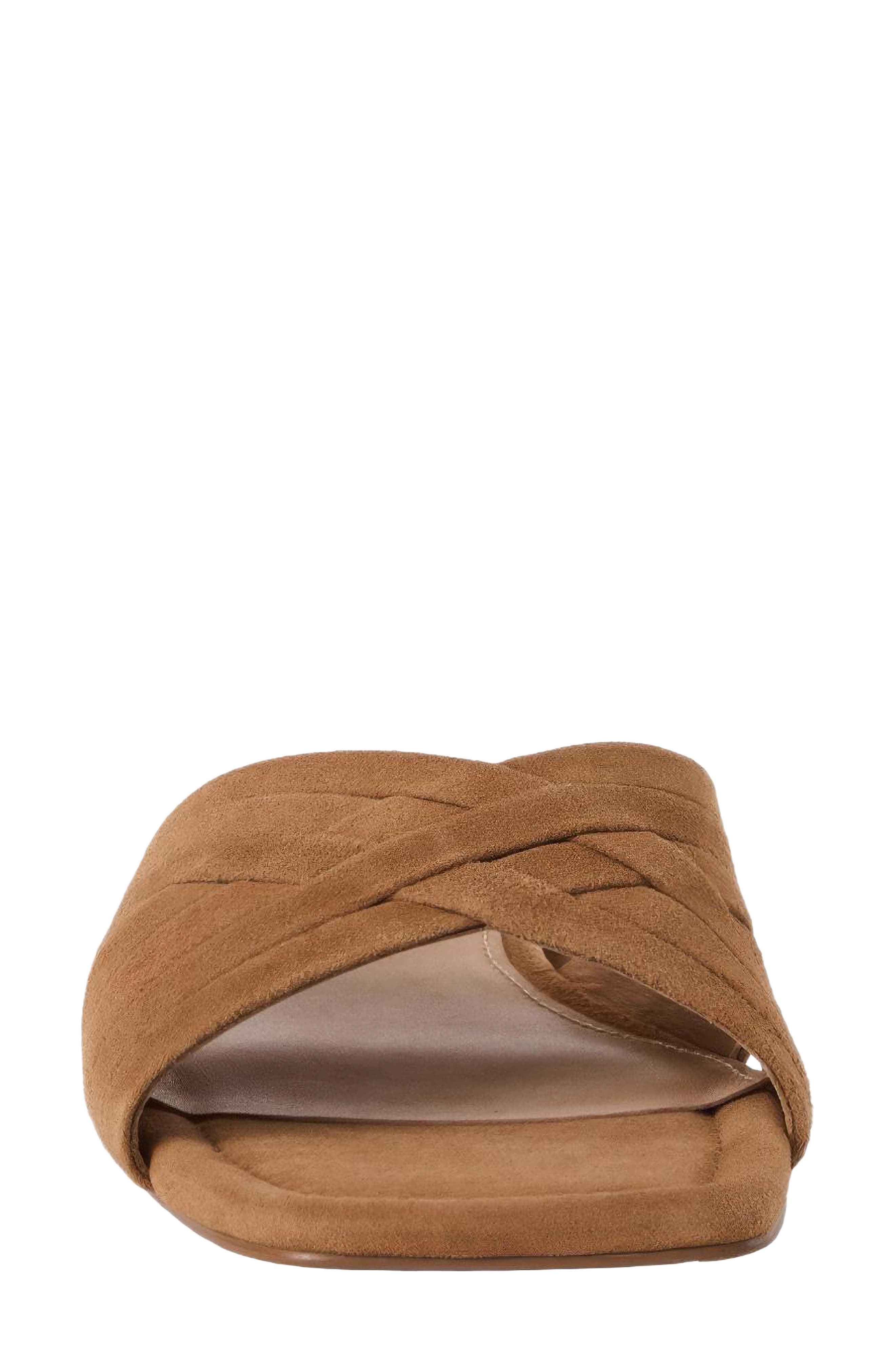 André Assous Jordan Slide Sandal, Alternate, color, Camel Suede