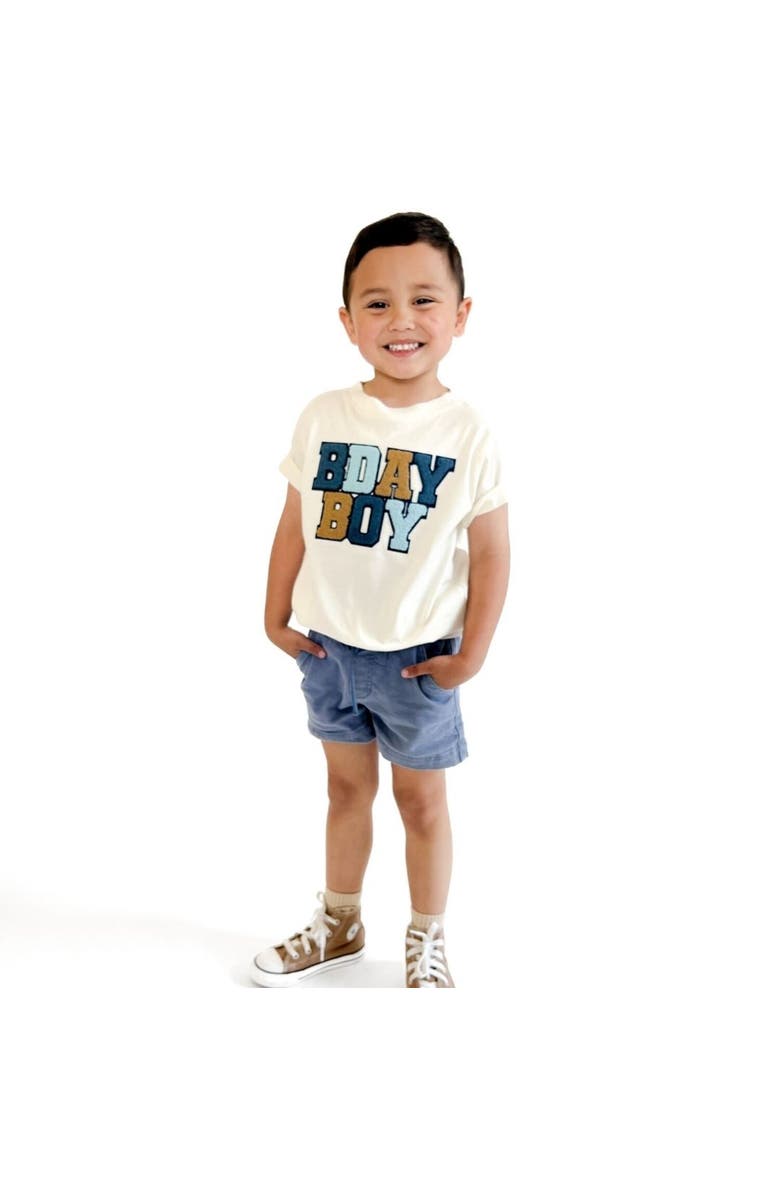 Sweet Wink Birthday Boy Patch Short Sleeve T-Shirt, Alternate, color, Natural